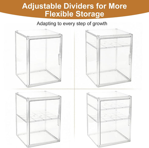 ERTIUANIO 3 Countertop Baby Bottle Organizer Tier Acrylic Bottle Storage Organizer Container, Clear Plastic Bottle