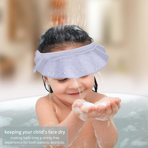 Baby Kids Shower Cap, Adjustable Bathing Protection Hat for Toddler, Baby, Kids (Blue)