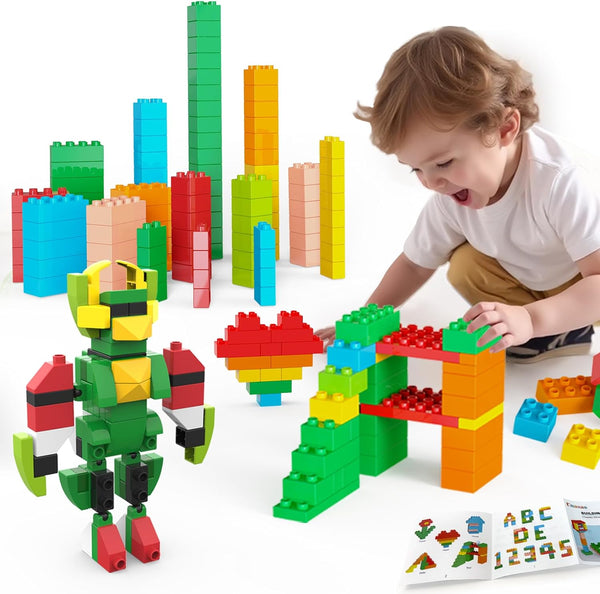 Unasas Building Blocks for Kids Ages 3-8| 8-Color Building Bricks for Toddlers Development,