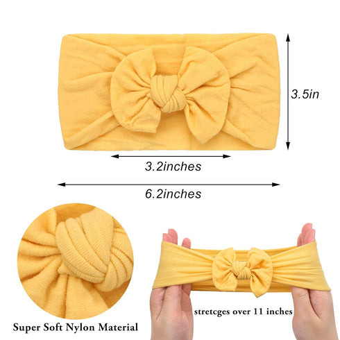 20PCS Soft Nylon Baby Girls Headbands, 4.5inch Hair Bows, Elastic Hairbands for Newborns Infants Toddlers