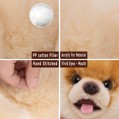 16-Inch Adorable Pomeranian Plush Toy - Realistic Stuffed Dog for Kids