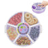 Pawtong Snack Rotator Container Reusable Snack Box with 5 Compartment Dispenser and Lid,