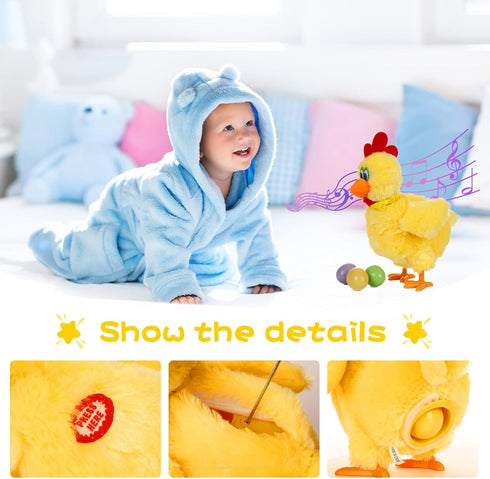 Electric Chicken Stuffed Animal Toy | Dancing Chicken Plush Toy with Sound and Music