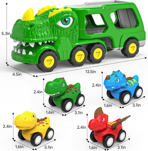 1 2 3 4 5 5-in-1 1-3 4-7 2-4 3-5 HEGUD Toddler Car Toys for Year Old Boy, Dinosaur Vehicle Trucks Toys for Toddlers