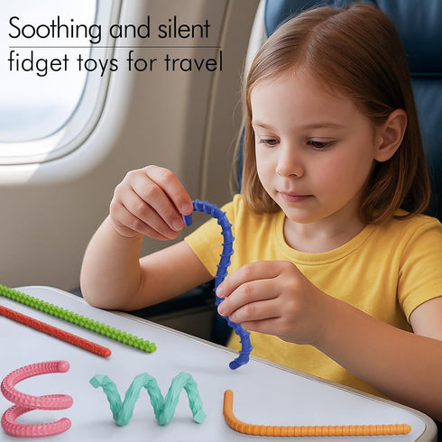 TIKWORK Adults,6PCS Sensory Fidget Toys for Kids Flexible Fidget Sticks for Stress Anxiety Autistic ADHD, Calm Down
