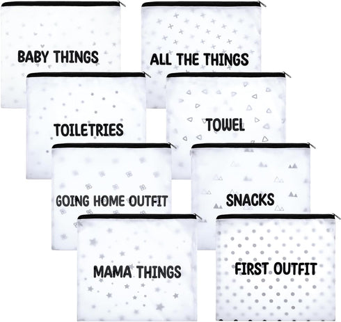 8 Packs Hospital Bags for Labor and Delivery Diaper Bag Organizing Pouches
