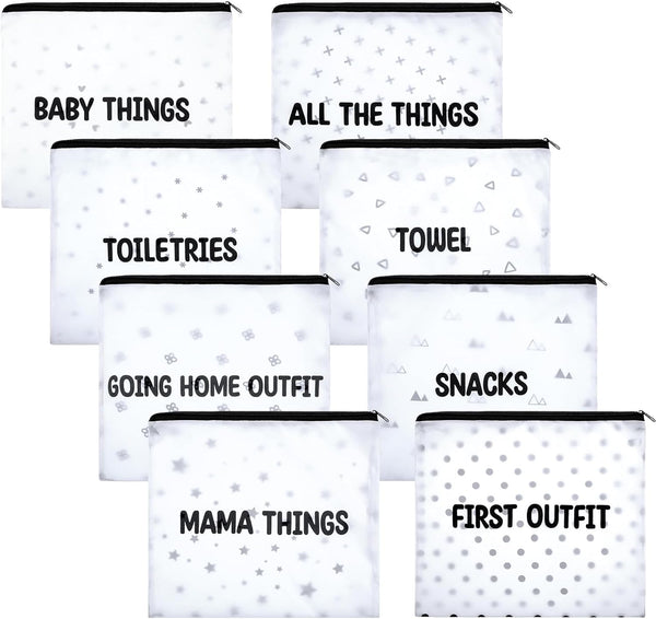 8 Packs Hospital Bags for Labor and Delivery Diaper Bag Organizing Pouches