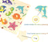 18 11 Wooden Peg Puzzle, Sea Creature Chunky Baby Puzzles, Colorful Wood Shape Puzzle Peg Board, Animal Knob Puzzles