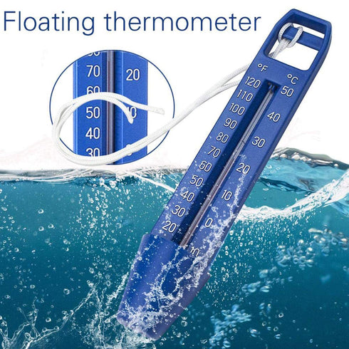 Floating Baby Bathtub Thermometer - Blue with Rope Design