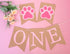 1st Dog Puppy One High Chair Banner - Puppy Paw Print Birthday Highchair Banner, Puppy Animal First Birthday Party