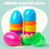 12 6 Inches JOYIN Pcs Large Plastic Easter Eggs, Colorful Jumbo Eggs Fillable for Easter Themed Hunt Basket Stuffers