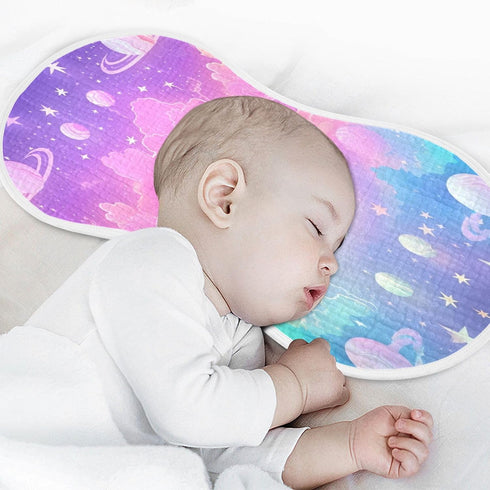 Bulletgxll Set 4, Rainbow Galaxy Space Unisex Baby Burp Cloths of Soft Absorbent Organic Cotton Muslin Burping Cloths