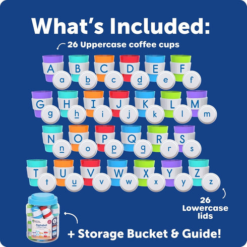 Learning Resources Alphabet Coffee Cups - ABC Toys, Phonics Practice, Reading Readiness, Language Development, Letter