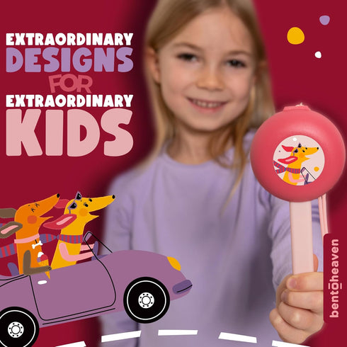 Bentoheaven Kids Travel Utensils with Case, Food-Grade Stainless Steel & BPA-Free Plastic, Reusable Flatware for Kids