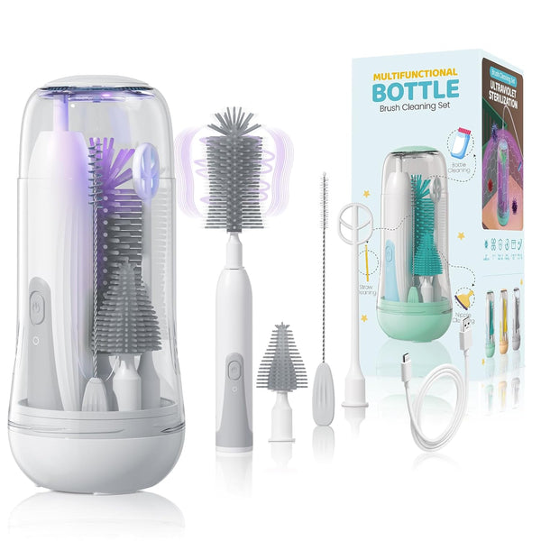 IvyWind Electric Travel Baby Bottle Brush Set with Storage Box, Automatic Bottle