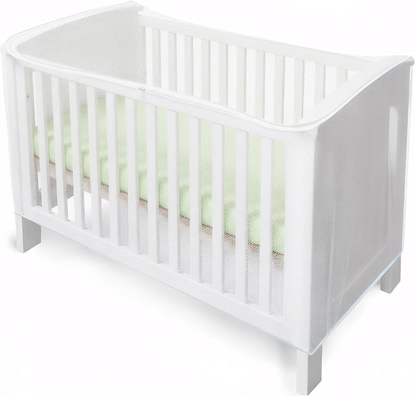 emopaw Breathable Mesh Crib Mosquito Net with Two-Way Zippers, Universal Baby Crib Cover,