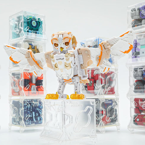 52TOYS BB-41 2/8.86inch 2 1 15 BEASTBOX WHITENOISE Owl Deformation Toys Action Figure, in Collectible Deformation Boy