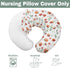 Summer Watercolor Poppies Flowers Baby Nursing Pillow Covers for Boy Girl Red Poppies Green Leaves Nursing Pillowcase