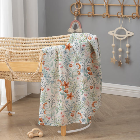 Set Set, Newborn Swaddle with Matching Hat and Bow Floral Baby Girl Newborn Receiving Blankets Baby Swaddle Nursery