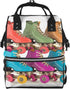 FHEDVBN Retro Colorful Roller Skates Diaper Bag Backpack for Women Multifunction Waterproof Mummy