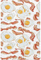 Pigsaly Crib Sheets Bright Bacon Tan Strips Fried Egg Baby Sheet for Standard
