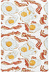 Pigsaly Crib Sheets Bright Bacon Tan Strips Fried Egg Baby Sheet for Standard