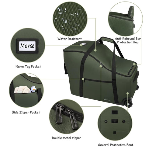 SCTEL Infant Car Seat Travel Bag for Airplane Compatible with Doona Car Seat Stroller and Base, Fit All Nuna Pipa Car