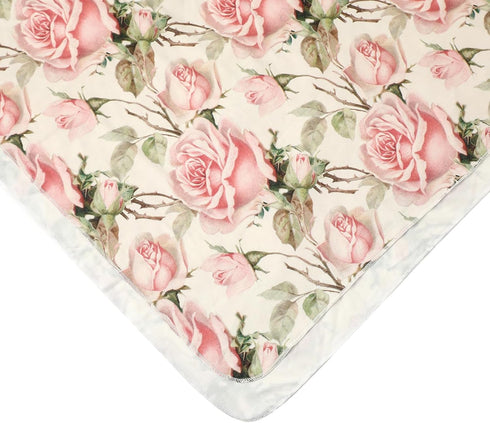 Galabloomer Newborn Receiving Blanket Headband Set, Vintage Flower Baby Flower Swaddle