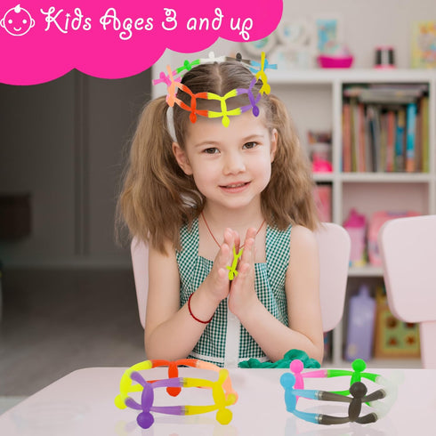 MAGMEN Enhanced Grip Magnetic Fidget Toy Figures for Kids 3-8 & Toddlers | 5 Piece Opaque Color Magnet Set for Travel &