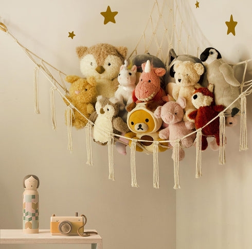 Stuffed Animal Storage Hammock, Large Toy Net Organizer for Plushies, Cute Room Decor for Kids' Nursery