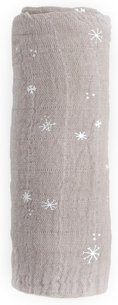 100% 47" 47" Little Unicorn Snow Flurries Cotton Muslin Swaddle Blanket | Single | Cotton | Super Soft | Newborns