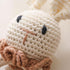Wooden Baby Rattle, Crochet Bunny Rattle with Wood Ring, Newborn Wooden Animal Rattle Toy for Infant Bunny Wood Rattle