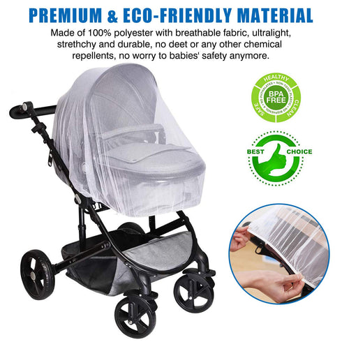Stroller Rain Cover and Baby Stroller Mosquito Net, Universal Waterproof Windproof Protection Set