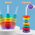 Spinning Stacking Toys for Babies 12+ Months, Rainbow Ring Flowers Animals Fruits Theme Stacker for Toddlers