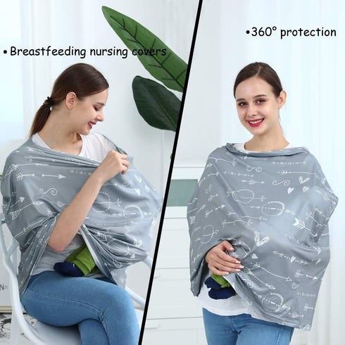 Baby Car Seat Covers – Multipurpose Canopy Cover, Breathable Stroller Covers for Carseat (Arrows)