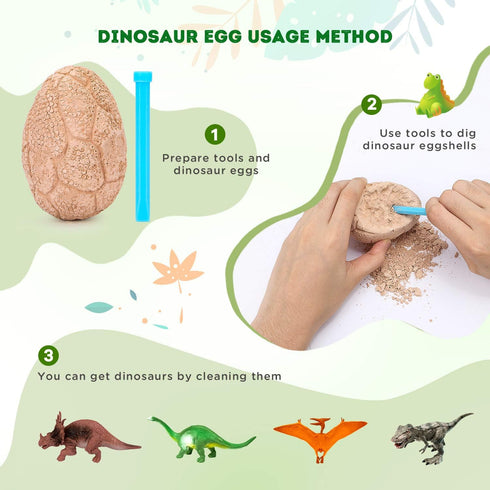 Dig Up Dinosaur Fossil Eggs, Break Open 12 Unique Eggs and Discover 12 Cute Dinosaurs, Easter Digging Toy Gift