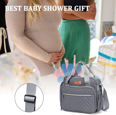 Small Diaper Bag Tote for Girls Baby Nappy Bag - Travel&Outdoor Stroller Organizer Cute Diaper Maternity Bag for Mom