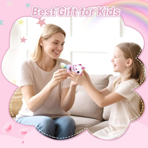Yaozyety 3-8 Unicorn Plush Shoulder Magnet Stuffed Animal Toys, Cute Plushies Gift Present for Years Old Girls, Costume