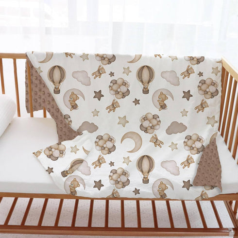 Buerhanerry 30"x40" Bear Baby Blanket for Unisex Boys Girls, Brown Bear Toddler Soft Minky Blanket with Double Layer
