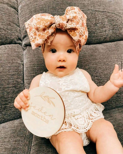 KIDOCHEESE Oversized Baby Headbands with Bows, Elastic Nylon Hairbands for Newborns, Infants, Toddlers & Kids