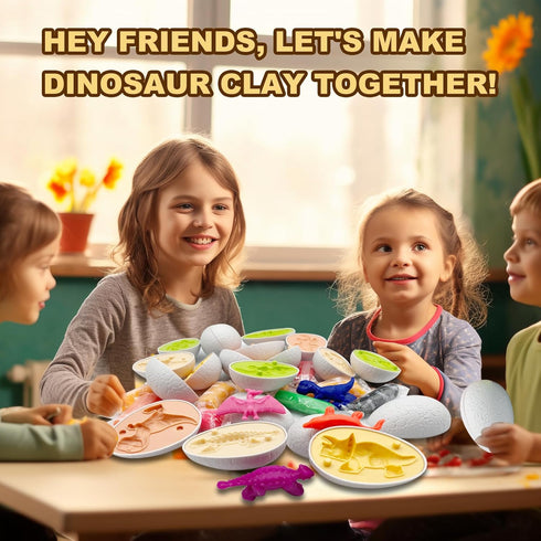 Sets 3-6, 3 4 5 6 7 8 Playdough Dinosaur Eggs for Kids Ages Dinosaur Dough Play Molds,Play Clay Accessories Dinosaur