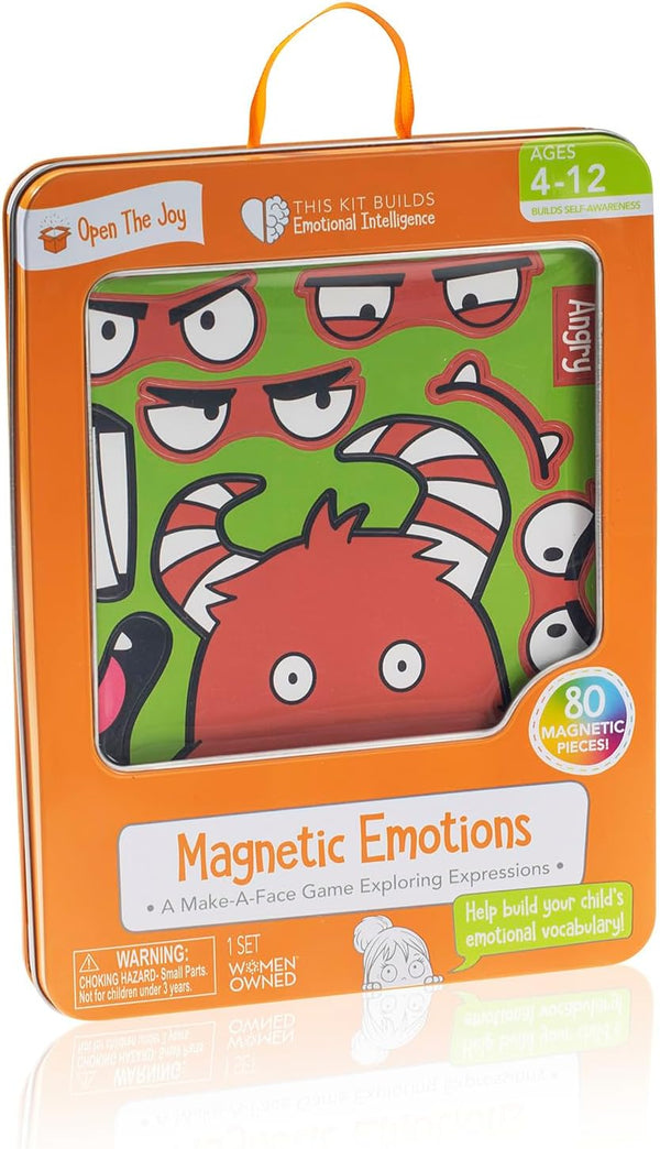 Open The Joy's Magnetic Emotions Playset, Learn and Express Feelings with Magnetic Characters, Ages 4+