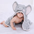 Baby Hooded Towel with Unique Animal Design, Ultra Soft Thick Cotton Bath Towel for Newborn (Elephant)