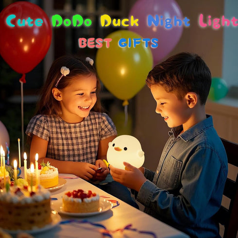 DREAMING MY DREAM Cute Duck Lamp,Do Do Duck Night Light,Silicone Squishy Nursery Bedside Lamp,USB Rechargeable Touch