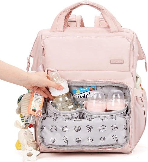 Backpack Backpack BELALIFE Baby Diaper Bag, Baby Essentials Travel for Moms Dads, with Changing Pad, Insulated Bottle