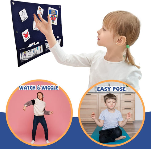 CHEFAN Classroom Brain Break Activities Board, Exercise Cards for Kids, PE Cards for Play