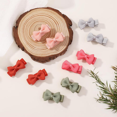YHXX YLEN Baby Hair Bows for Girls | Mini Fully Lined Grosgrain Ribbon Hair Clips, 100PCS (50 Colors in Pairs)