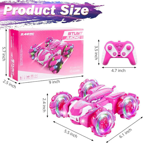HudinFunC 360Rotating 2.4Ghz 360Rotating 4WD 4-12 Spider Remote Control Car, Double Sided USB Direct Charging RC Cars