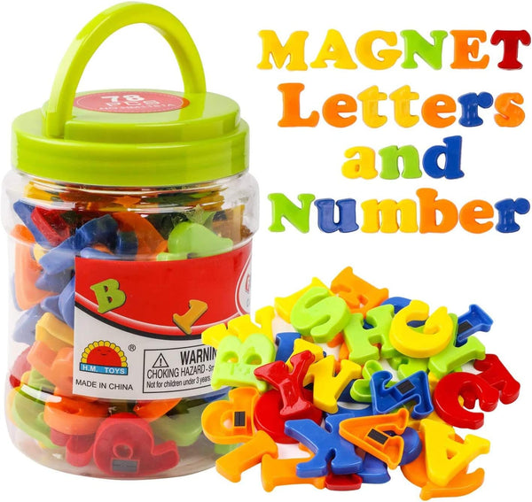 RAEQKS Magnetic Letters Numbers Alphabet ABC Colorful 123 Refrigerator Magnets for Preschool Learning Toy Set