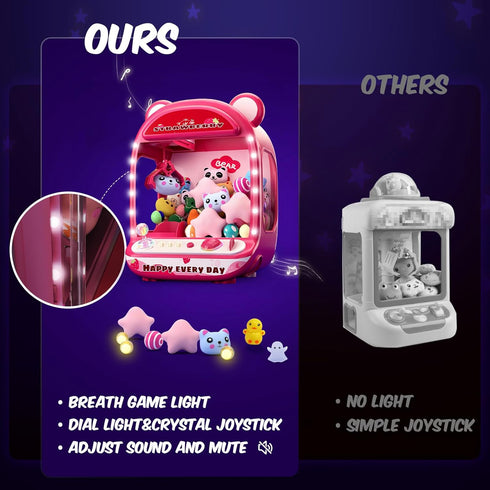 6+,Mini Skirfy Claws Machines for Kids,Unicorns Toys for Girls Age Vending Machine with Plush Toys,Candy Dispenser